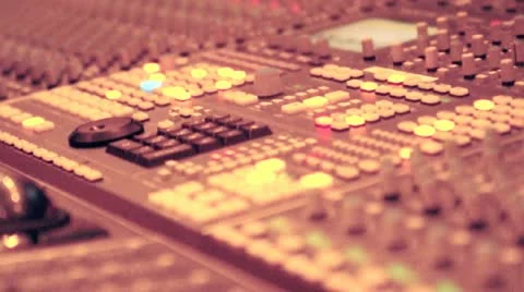 Audio Recording Console in a Music Studio Stock Footage 11139277