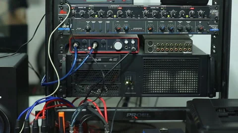 Audio recording equipment in the recording Studio Stock Footage 61368631