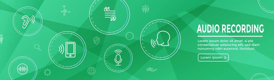 Audio Recording or Voice Command Icon w Sound Wave Images Stock Illustration