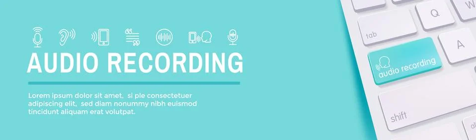 Audio Recording or Voice Command Icon w Sound Wave Images Stock Illustration
