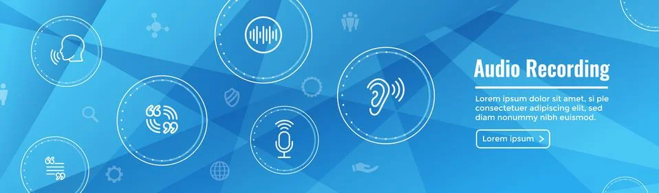 Audio Recording or Voice Command Icon w Sound Wave Images Stock Illustration