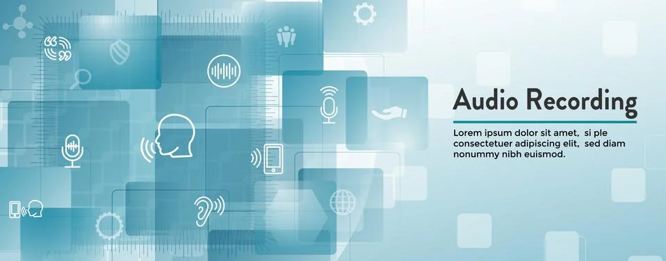 Audio Recording or Voice Command Icon w Sound Wave Images Stock Illustration