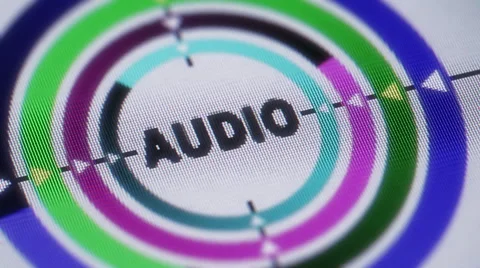 "Audio" on the screen. Looping. Stock Footage 42382434