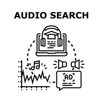 Audio search concept using technology for sound analysis イラスト素材