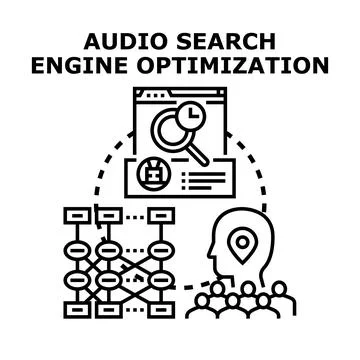 Audio search engine optimization business concept developing Stockillustratie