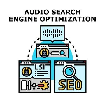 Audio search engine optimization business concept vector Stock Illustration