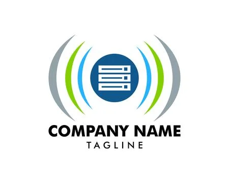 Audio Server Icon Logo Design Element Stock Illustration
