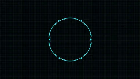 Audio signal animation circle equalizer sound wave motion on black grid Stock Footage 102036959