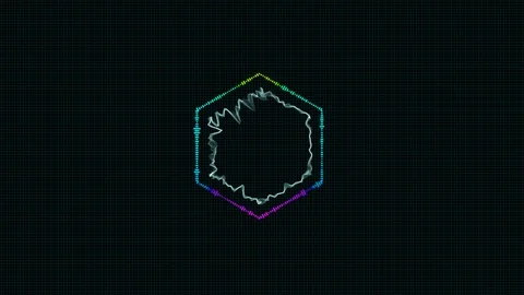 Audio signal animation rhombus equalizer sound wave motion on black particle Stock Footage 102041965