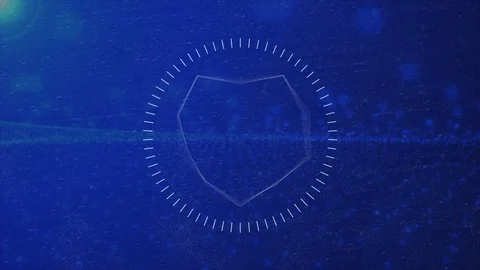 Audio signal animation round equalizer sound wave motion on blue particle bokeh Stock-Footage 100544688