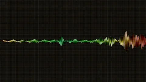 Audio signal animation simple line colorful equalizer sound wave on black Vidéo 102037472