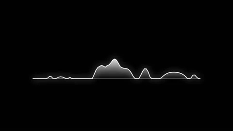 Audio Smooth Wave Ridge Visualizer Mono White On Black 스톡 동영상 342760024