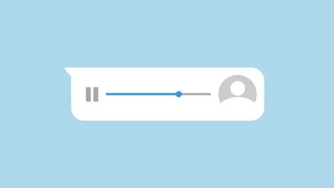 Audio social network playing, Playing record voice message 2d with alpha matte Stock Footage 336039161