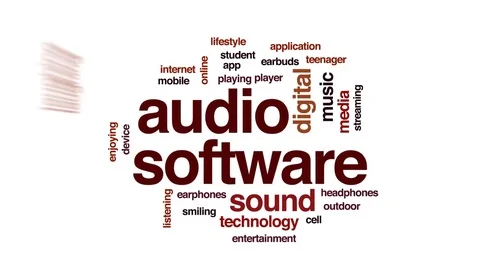 Audio software animated word cloud, text design animation. Stock Footage 81735582