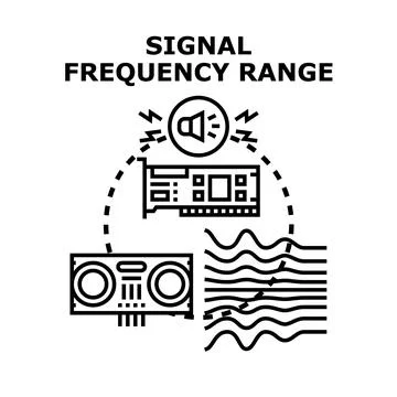 Audio sound card transmitting frequency range signal Stock Illustration