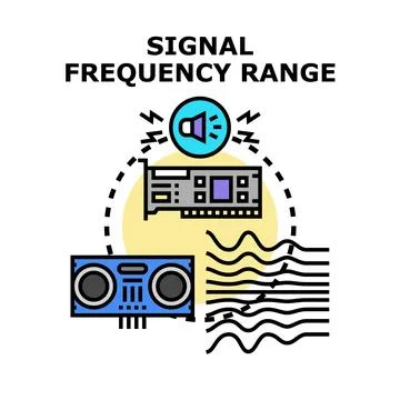 Audio sound card transmitting frequency range signal Stock Illustration