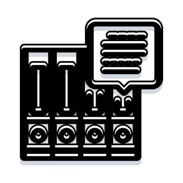 Audio sound mixer processing voice message illustration Stock Illustration