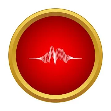 Audio sound wave displaying digital frequency spectrum icon Stock Illustration
