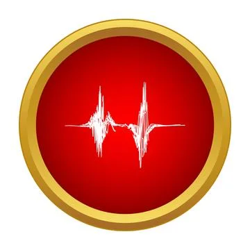 Audio sound wave displaying digital pulse equalizer icon Stock Illustration