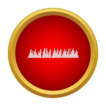 Audio sound wave equalizer icon on red circle 스톡 일러스트