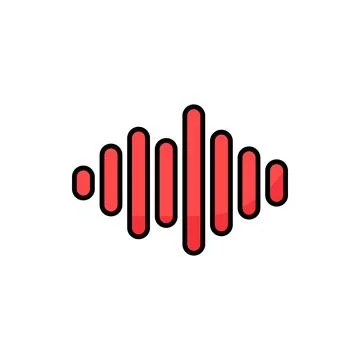 Audio sound wave frequency equalizer vector outline icon Stock Illustration