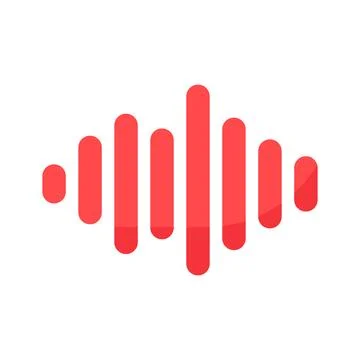 Audio sound wave pulse frequency signal flat vector icon Ilustração Stock