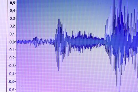 Audio sound wave studio editing Stock Photos