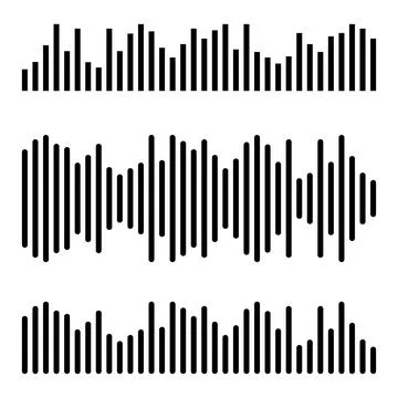 Audio sound wave vector set on transparent background Stock Illustration