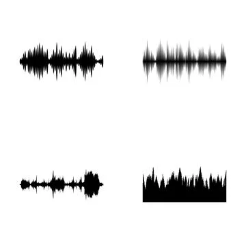 Audio sound waveforms displaying digital music visualization Illustrazione stock