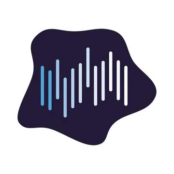 Audio sound waves equalizer with rising blue bars 库存插图
