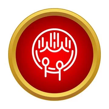 Audio sound waves visualizer button red circle イラスト素材