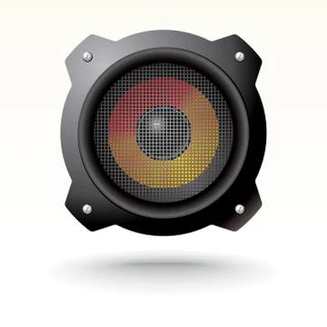 Audio speaker with grid Stock Illustration