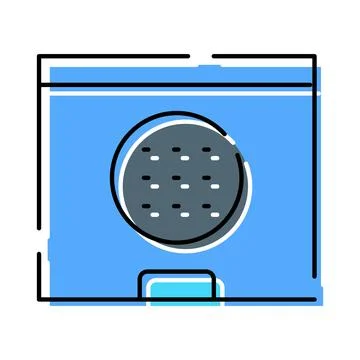 Audio speaker icon with blue rectangular frame イラスト素材