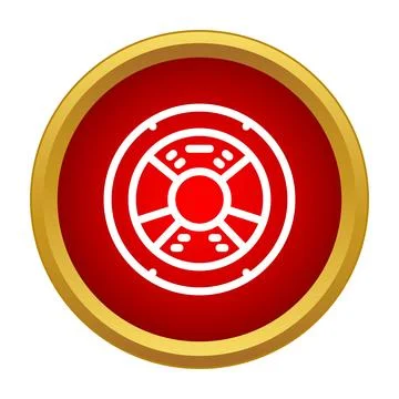 Audio speaker icon with red and gold circle Stock Illustration