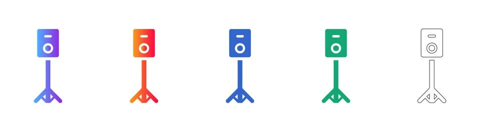 Audio Speaker Icon Set Stock Illustration