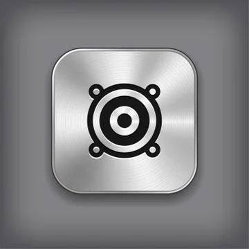 Audio speaker icon - vector metal app button Stock Illustration