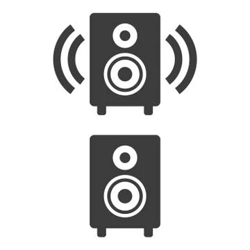 Audio speaker icon on white background. Stock Illustration