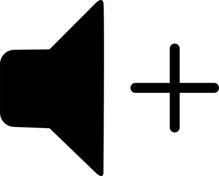 Audio speaker increase or plus volume sound flat vector icon Stock Illustration