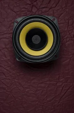Audio speaker isolated on dark background, Music system background Stock Photos
