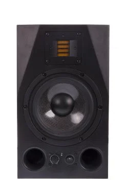 Audio speaker, isolated on white Stock Photos