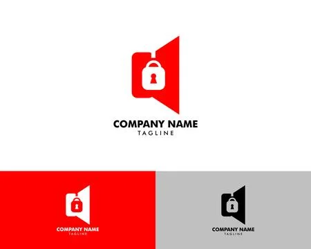 Audio Speaker Lock Icon Logo Design Element Stock Illustration