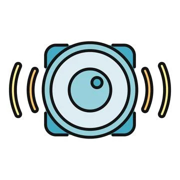 Audio speaker sending sound waves emitting volume Stock Illustration