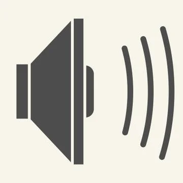 Audio speaker solid icon. Volume vector illustration isolated on white. Sound Stock Illustration