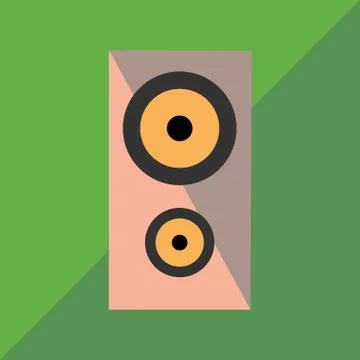 Audio speaker on the two-color background Stock Illustration