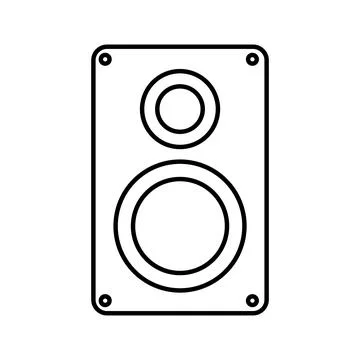 Audio Speaker Vector Line Art Icon Stock-Illustration