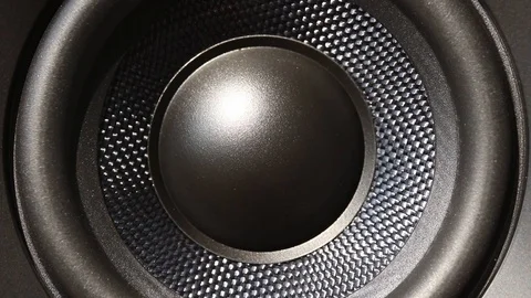 Audio speaker vibrating from sound Vídeo Stock 108447820