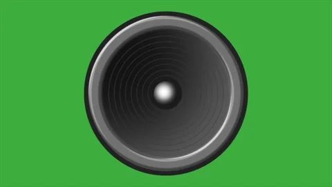 Audio speaker woofer vibrating animation on green screen background Stock Footage 330850528