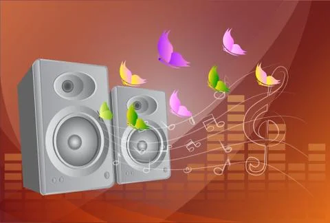 Audio speakers and equalizer. Stock Illustration