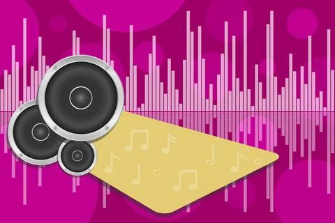 Audio speakers background vector illustration with music notes musical Stock Illustration
