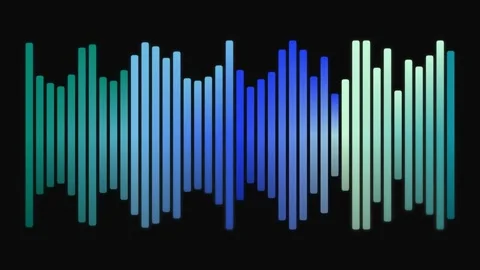 Audio spectrum analyzer displaying frequencies on a black background Stock Footage 327141667